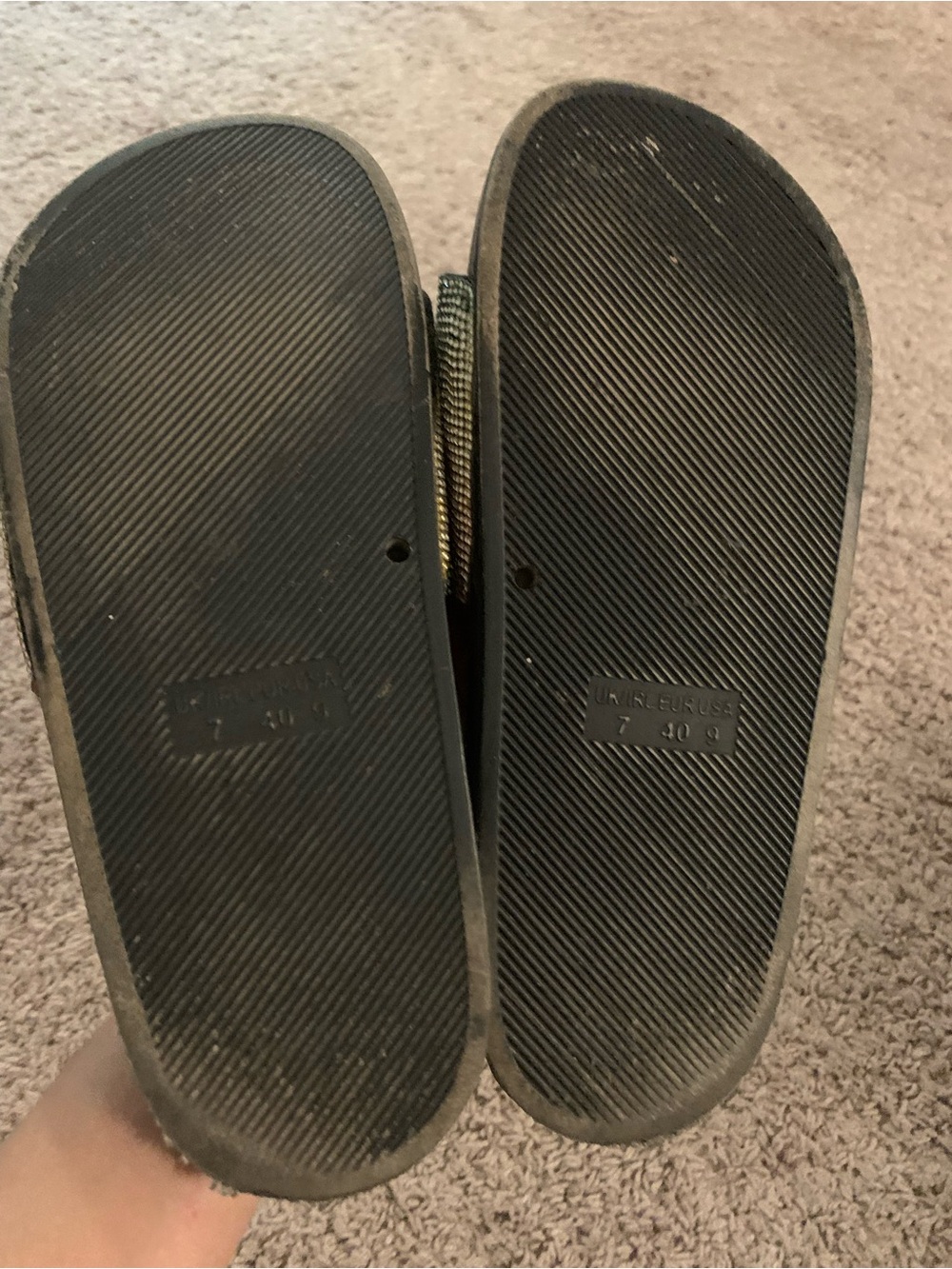 Glitter Rainbow Embelished Sandals Black Size 9 - Picture 7 of 9